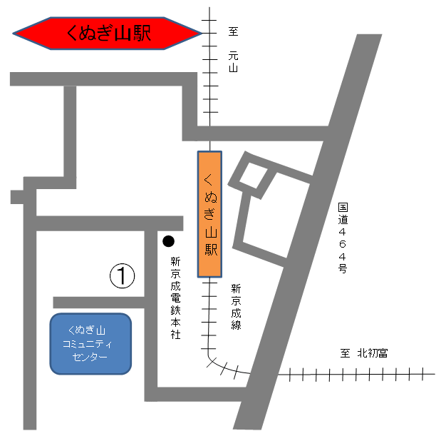 くぬぎ山駅駐輪場を示す図