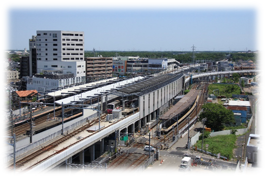 写真：新京成線新鎌ケ谷高架駅舎